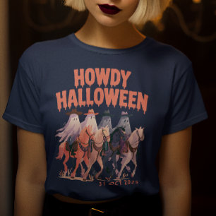 T-shirt En Tri-matière Bonjour Halloween – Cavalier Fantôme Cowboy Hallow