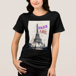T-shirt En Tri-matière Bonjour Paris coloré
