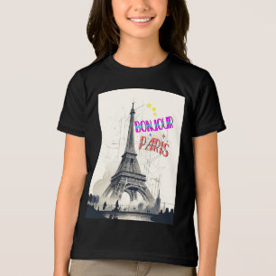T-shirt En Tri-matière Bonjour Paris coloré