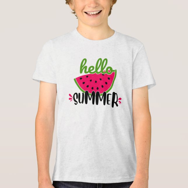 T-shirt En Tri-matière Bonjour Pastèque d'été  (Recto)
