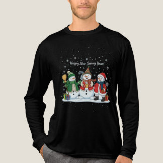 T-shirt En Tri-matière Bonne Année enneigée 2026 Bonhommes de neige Hiver