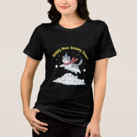 Bonne Année enneigée 2026 Chaton mignon Cadeau d'h