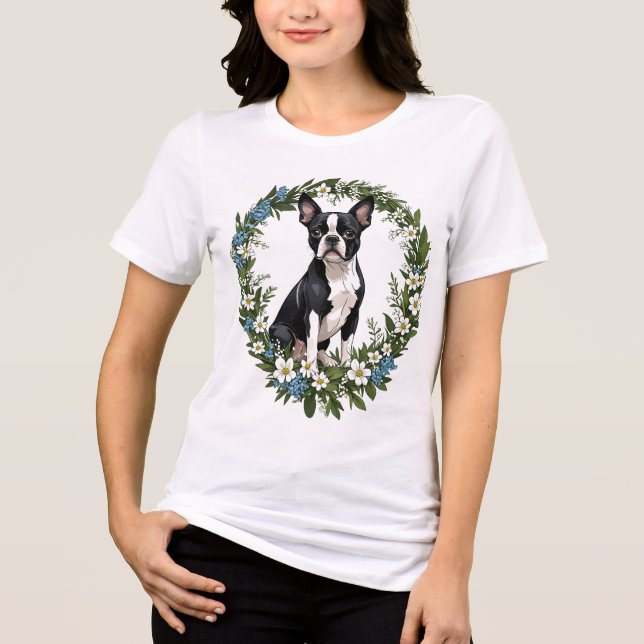T-shirt En Tri-matière Boston Terrier Et Massachusetts Mayflowers 1 (Recto)