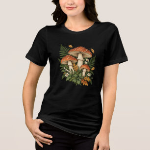 T-shirt En Tri-matière Botanique Cottagecore Champignon et Fougère
