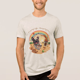 T-shirt En Tri-matière Bouledogue français joyeux & Éclaboussure de café