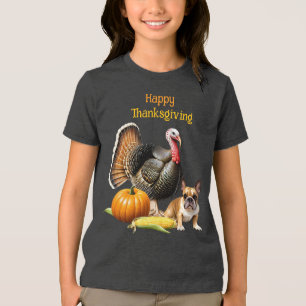 T-shirt En Tri-matière Bouledogue français Thanksgiving French Bulldog