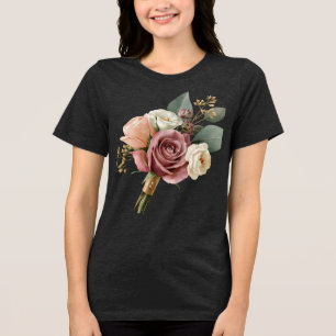 T-shirt En Tri-matière Bouquet de mariage à l'aquarelle romantique