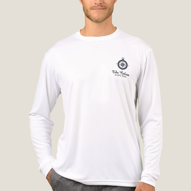 T-shirt En Tri-matière Boussole avec nom de bateau (Recto)
