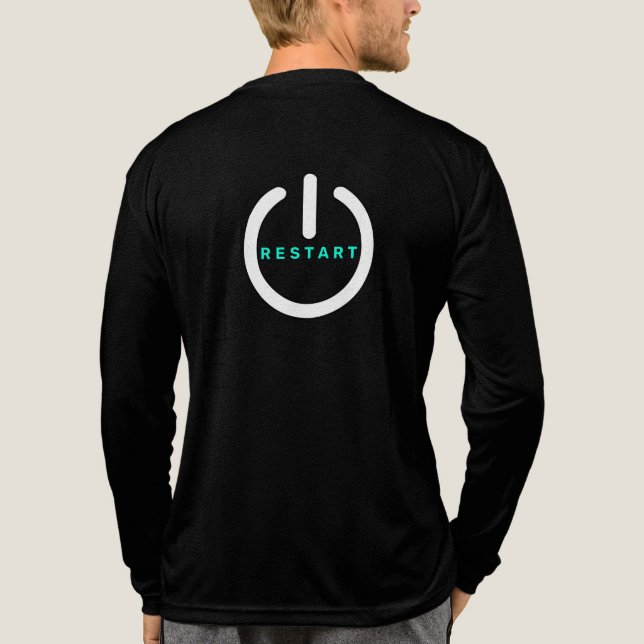 T-shirt En Tri-matière Bouton de réinitialisation du texte de redémarrage (Verso)