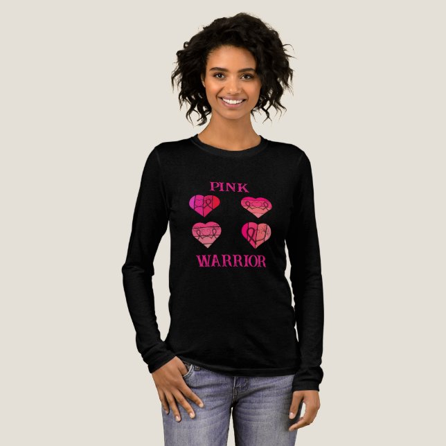 T-shirt En Tri-matière Breast cancer pink warrior (Recto complet)