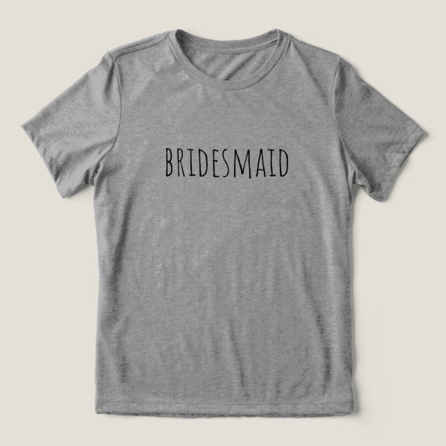 T-shirt En Tri-matière Bridesmaid Bridal Party Wedding (Design Recto)
