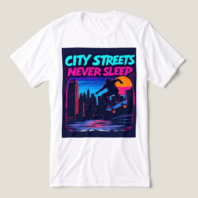 T-shirt En Tri-matière Brite-T Ciry Streets Never Sleep 0019036 (Design Recto)
