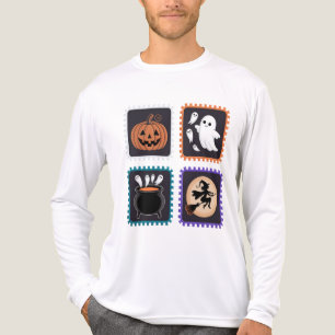 T-shirt En Tri-matière Broderie de timbre d'Halloween - Citrouille, Fantô
