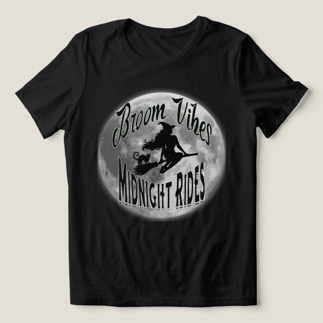 T-shirt En Tri-matière Broom Vibes et Midnight Rides Pleine lune (Design Recto)