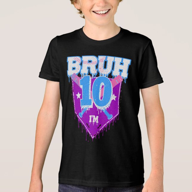 T-shirt En Tri-matière Bruh 1er Anniversaire Baseball Drie (Recto)