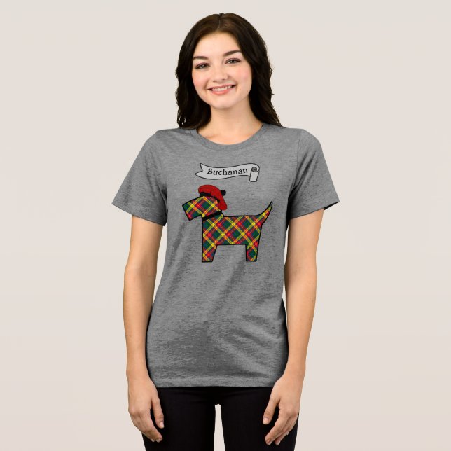 T-shirt En Tri-matière Buchanan Tartan Scottie Dog Personalized (Recto plein)