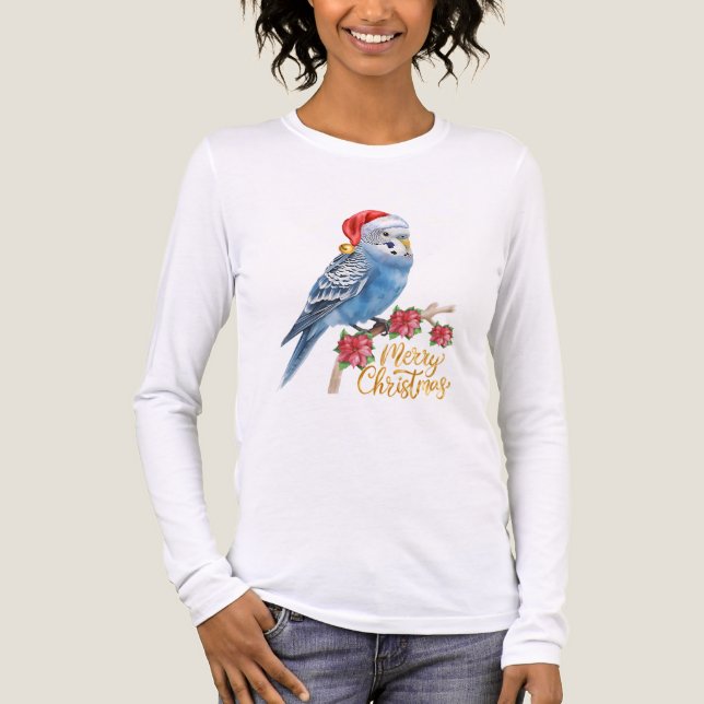 T-shirt En Tri-matière Budgie Christmas Long-Sleeve Shirt (Recto)