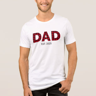 T-shirt En Tri-matière Buffalo moderne Plaid Papa Date d'établissement