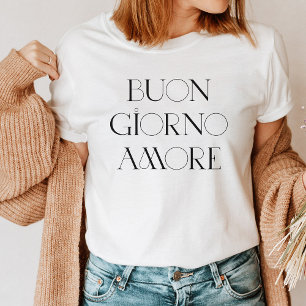 T-shirt En Tri-matière Buongiorno Amore Script moderne italien élégant