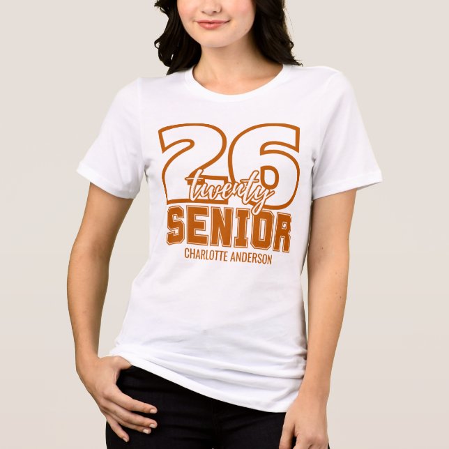 T-shirt En Tri-matière Burnt Orange Class of 2026 Graduation (Recto)