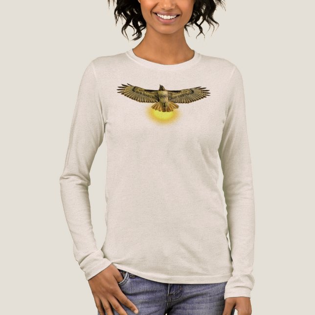 T-shirt En Tri-matière Buse à queue rousse volant vers le soleil (Recto)