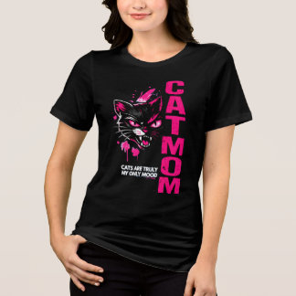 T-shirt En Tri-matière C.A.T.M.O.M Maman Chat Mignonne Tee