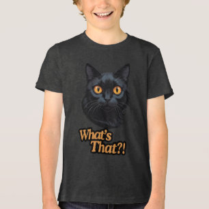 T-shirt En Tri-matière C’est quoi, ça ? ! Chat noir surpris aux yeux oran