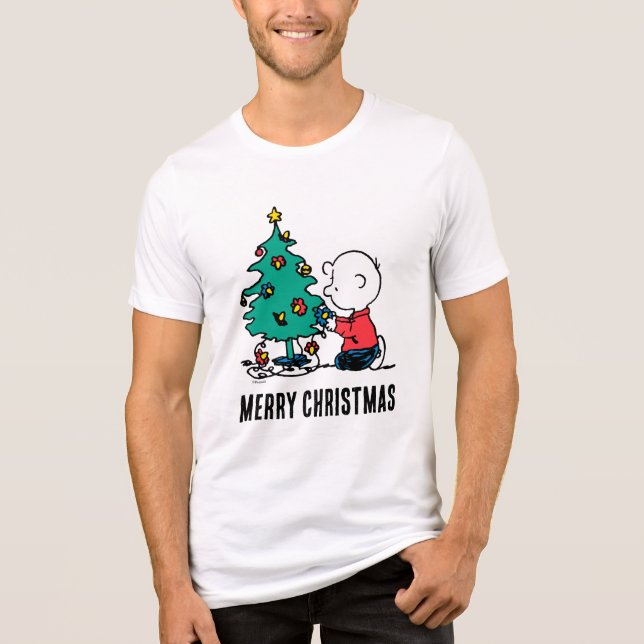 T-shirt En Tri-matière cacahuètes | Lumières de Noël Brown Charlie (Recto)
