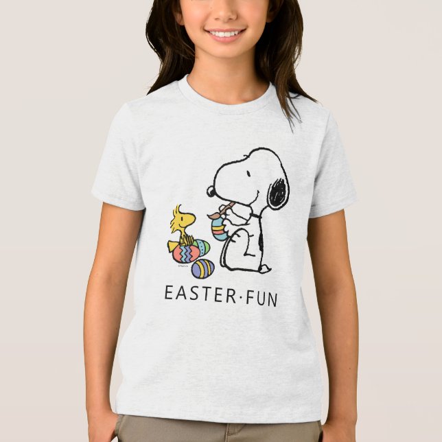 T-shirt En Tri-matière cacahuètes | Oeufs de peinture Snoopy & Woodstock (Recto)