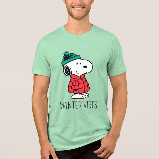 T-shirt En Tri-matière cacahuètes | Snoopy Chat d'hiver et Casquette (Recto)