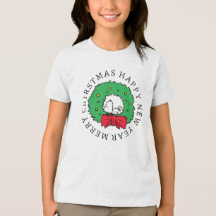 T-shirt En Tri-matière cacahuètes   Snoopy Christmas Wreath
