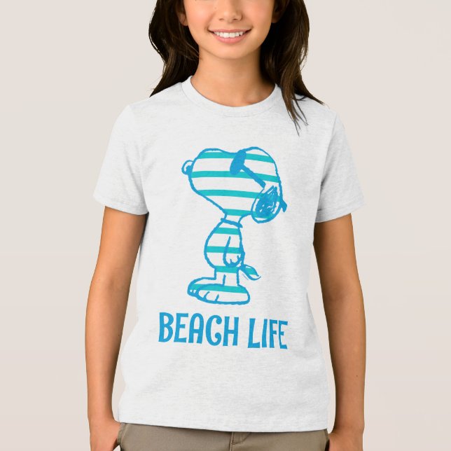 T-shirt En Tri-matière cacahuètes | Snoopy Cyan Stripes Lunettes de solei (Recto)