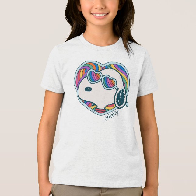 T-shirt En Tri-matière cacahuètes | Snoopy Heart Rainbow (Recto)