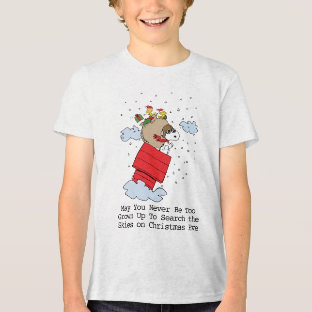T-shirt En Tri-matière cacahuètes | Snoopy l'As Volant à Noël (Recto)