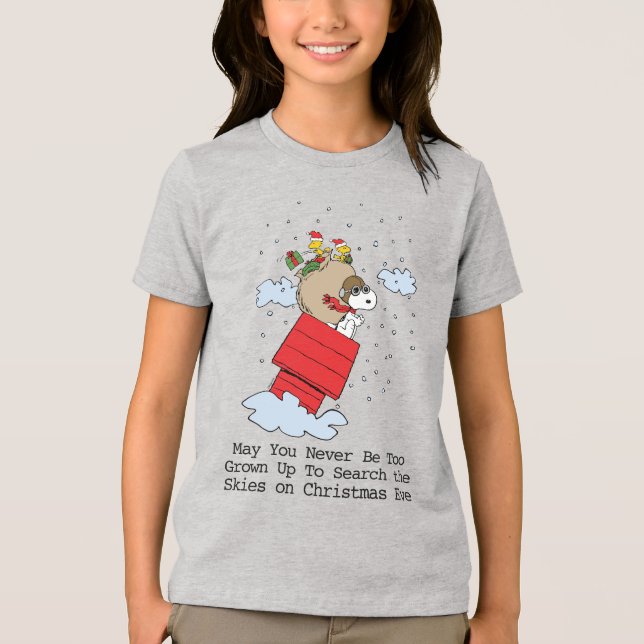 T-shirt En Tri-matière cacahuètes | Snoopy le baron rouge à Noël (Recto)