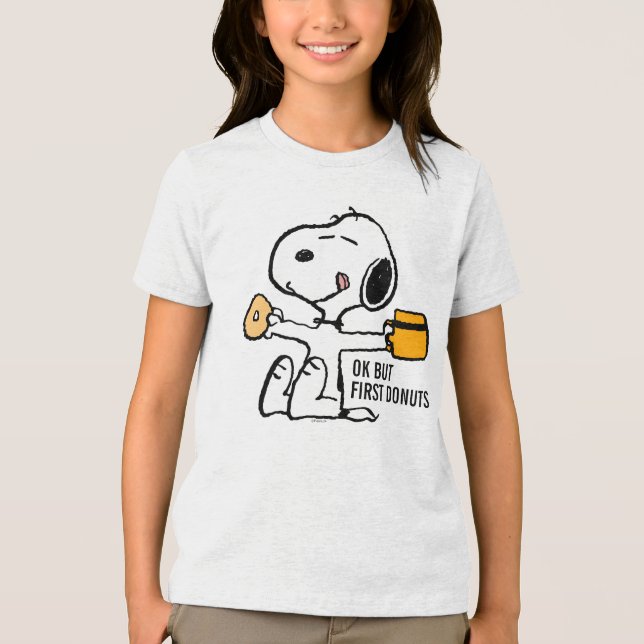 T-shirt En Tri-matière cacahuètes | Snoopy OK mais premier café (Recto)