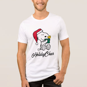 T-shirt En Tri-matière cacahuètes   Snoopy Père Noël & Woodstock Cadeau