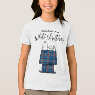T-shirt En Tri-matière cacahuètes   Snoopy Plaid Flannel Holiday Dog Hous
