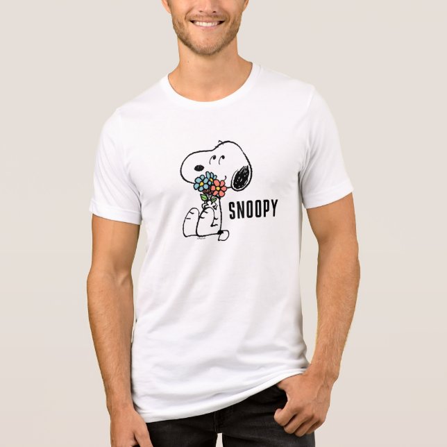 T-shirt En Tri-matière cacahuètes | Snoopy Stop & Smell the Flowers (Recto)