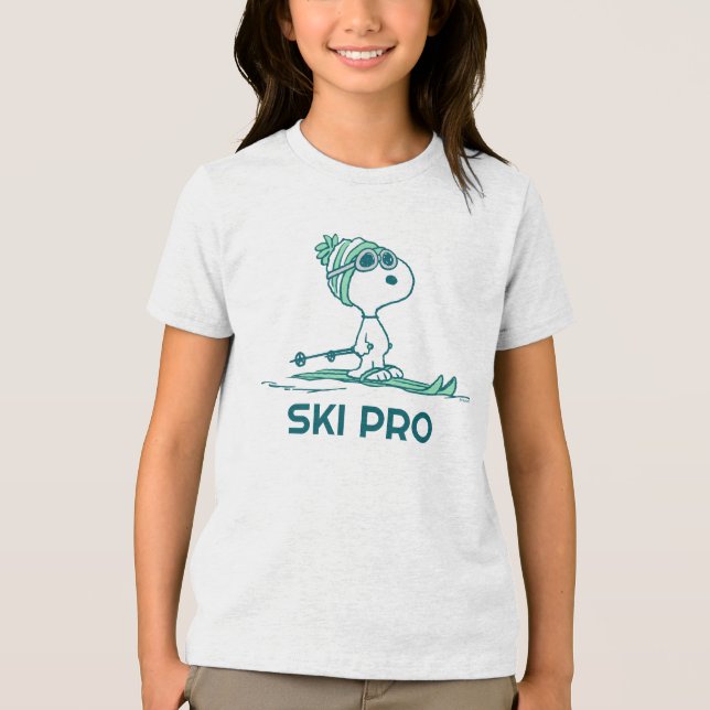 T-shirt En Tri-matière cacahuètes | Snoopy sur Skis (Recto)