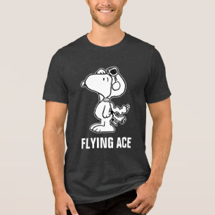 T-shirt En Tri-matière cacahuètes   Snoopy the Flying Ace BW