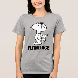 T-shirt En Tri-matière cacahuètes   Snoopy the Flying Ace BW