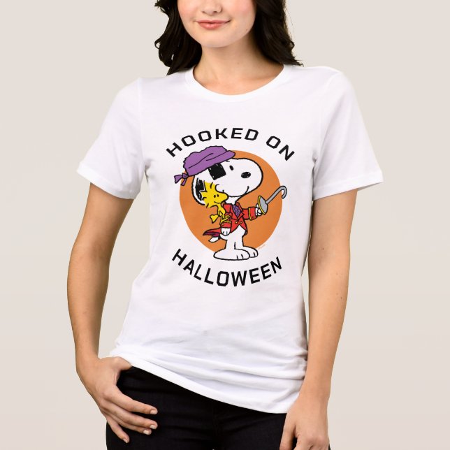 T-shirt En Tri-matière cacahuètes | Snoopy & Woodstock accroché à Hallowe (Recto)