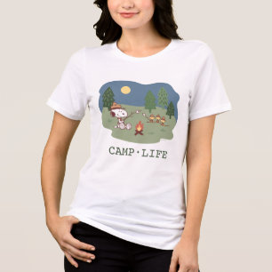 T-shirt En Tri-matière cacahuètes   Snoopy & Woodstock au feu de camp