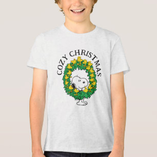 T-shirt En Tri-matière cacahuètes Snoopy & Woodstock Chemise de Noël