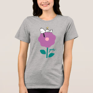 T-shirt En Tri-matière cacahuètes   Snoopy & Woodstock Flower Whististle
