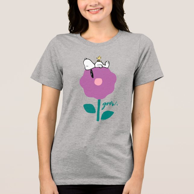 T-shirt En Tri-matière cacahuètes | Snoopy & Woodstock Flower Whististle (Recto)