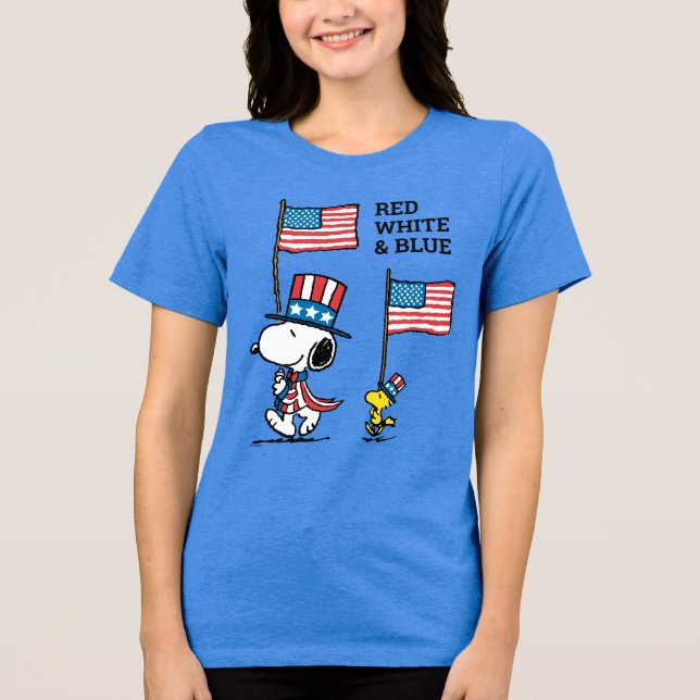 T-shirt En Tri-matière cacahuètes | Snoopy & Woodstock Oncle Sams (Recto)