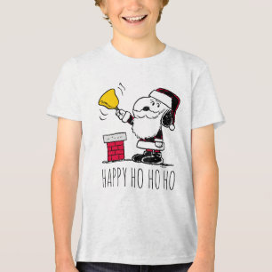 T-shirt En Tri-matière cacahuètes   Snoopy & Woodstock Père Noël Bell Rin