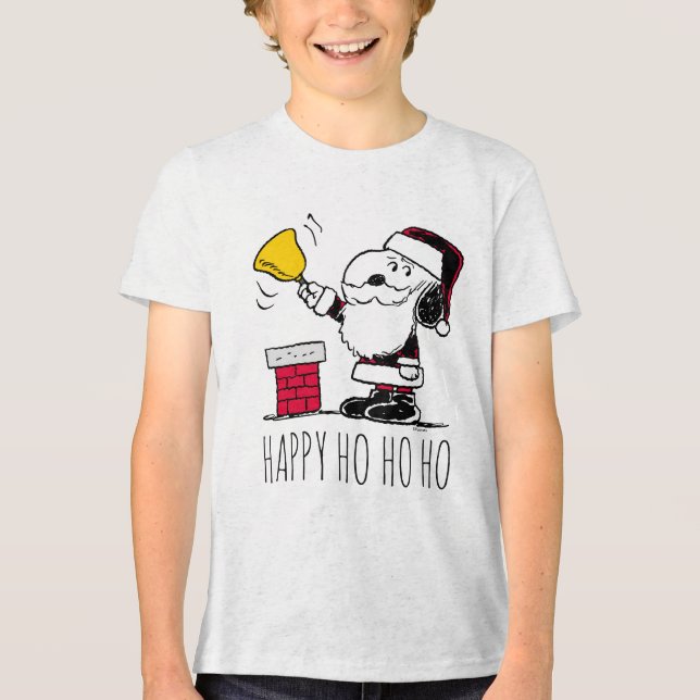 T-shirt En Tri-matière cacahuètes | Snoopy & Woodstock Père Noël Bell Rin (Recto)